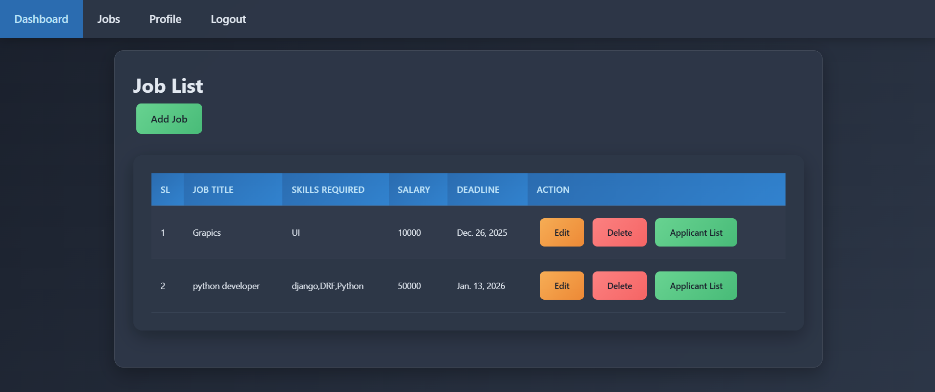 Job Portal Web Application